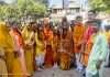 श्री राम मंदिर की पहली वर्षगांठ पर युवा समाजसेवी ने निकाली भव्य शोभा यात्रा