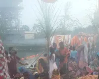 पचपेड़वा में छठ पूजा घाट का देवीपाटन महंत ने किया शिलान्यास