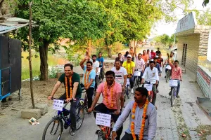 मतदान एवं स्वास्थ्य जागरूकता अभियान साइकिल यात्रा